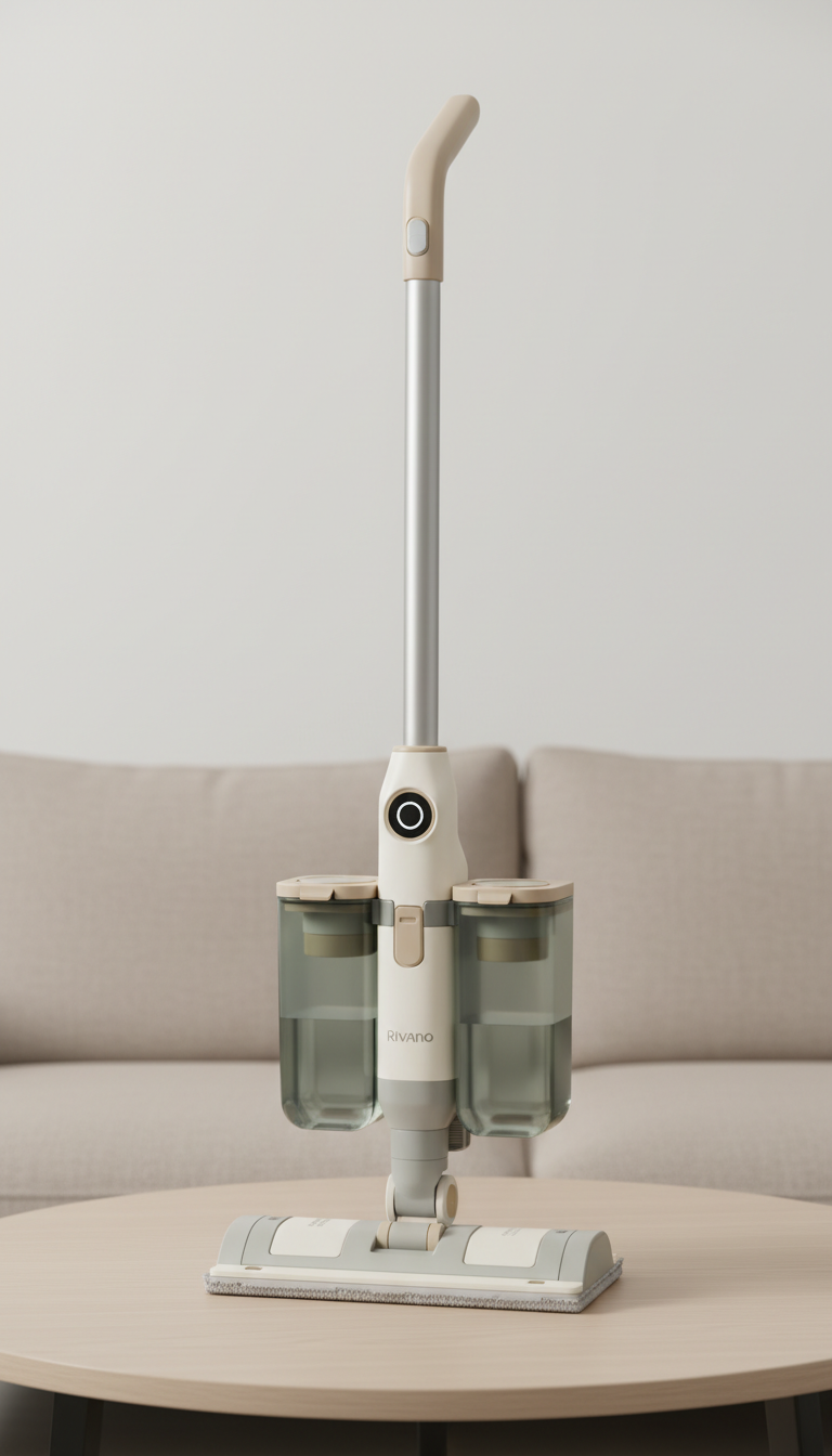 Cordless mop with minimalist design