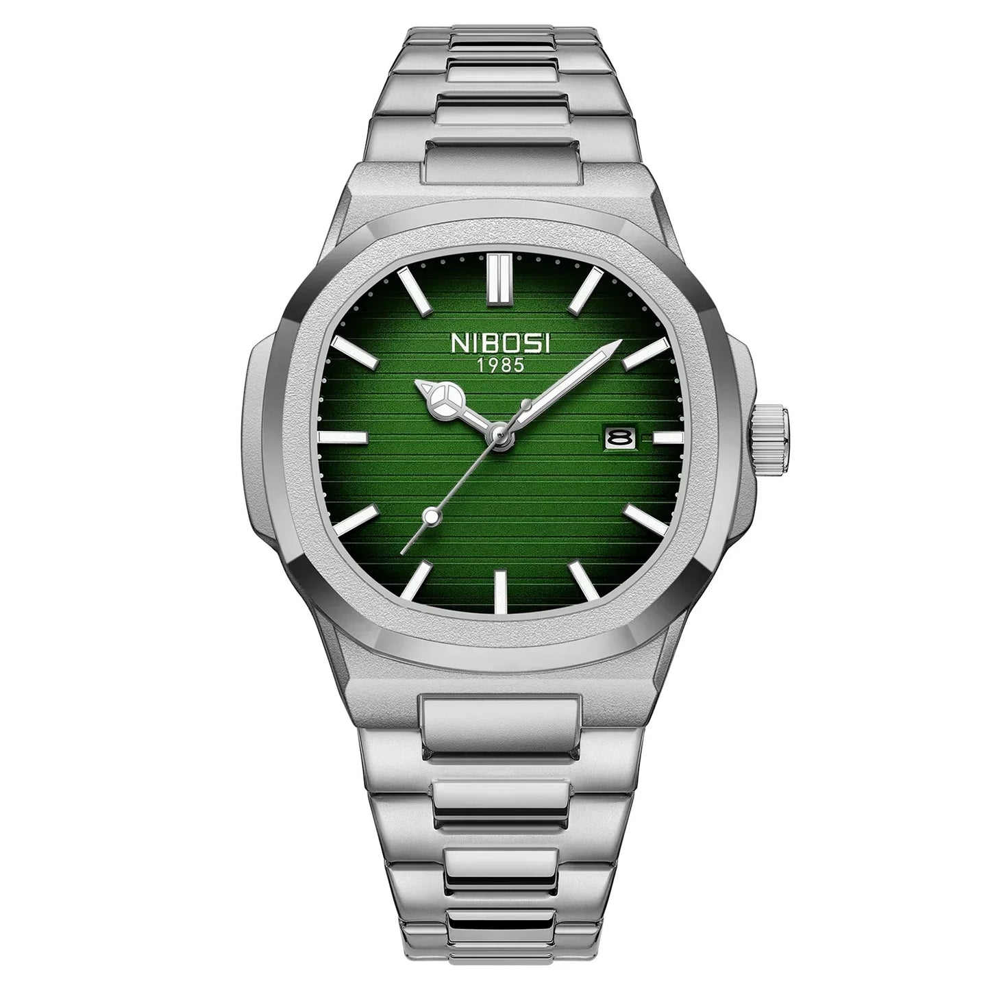 NIBOSI Brand Mens Watches Quartz Movement Watch Luxury Stainless Steel Calendar Waterproof Sport Simple Wristwatches for Man