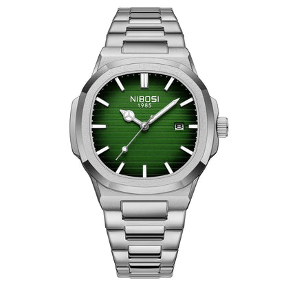 NIBOSI Brand Mens Watches Quartz Movement Watch Luxury Stainless Steel Calendar Waterproof Sport Simple Wristwatches for Man