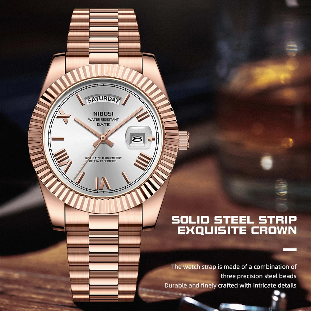 Fashion Men Watches Top Brand Luxury Wristwatch Day Date Miyota Quartz Watch Men Waterproof Steel Male Clock Reloj Hombre